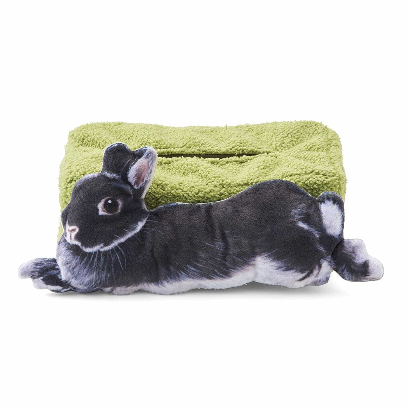 YOU+MORE! Rabbit Design Tissue Box Cover กล่องใส่กระดาษทิชชู่ลายกระต่าย (สีดำ)
