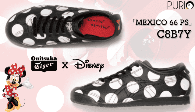 Onitsuka Tiger ＆ Disney「MEXICO 66 PS」สีดำ สำหรับเด็ก (Dots)