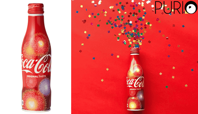 Coca Cola Slim Bottle 2018 โค้ก ลายดอกไม้ไฟ 250ml
