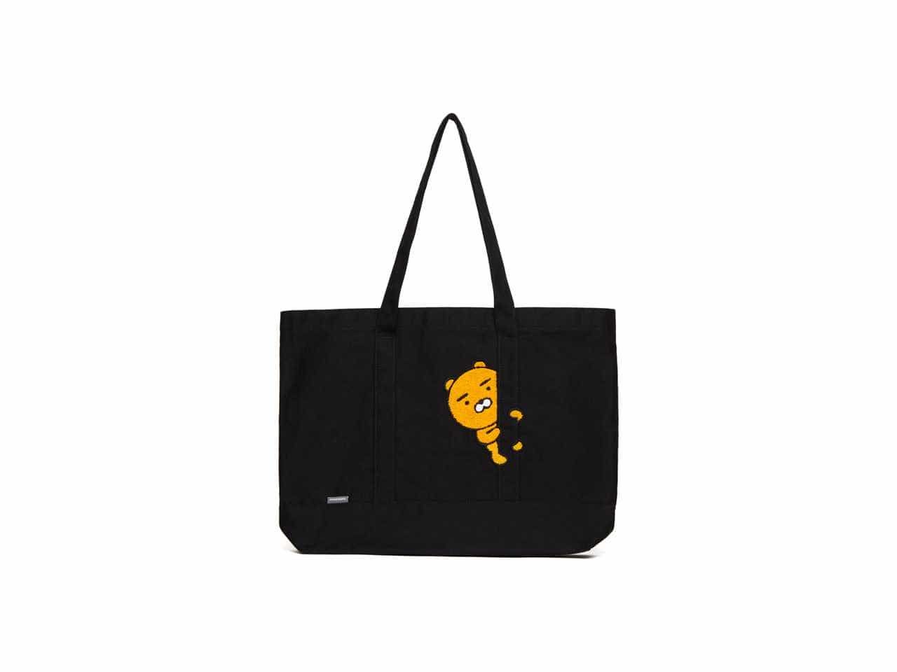 KAKAO FRIENDS Boucle Eco Bag-Ryan กระเป๋าผ้า Eco ปักลาย Ryan สีดำ
