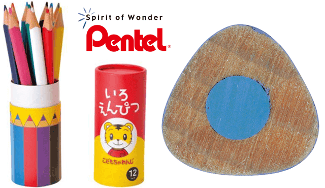 Pentel Shimajiro ดินสอสีไม้ สำหรับเด็กหัดเริ่มใช้สีไม้ 12สี