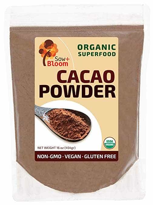 Cacao Powder Raw Organic Superfood by SOW+BLOOM 16oz